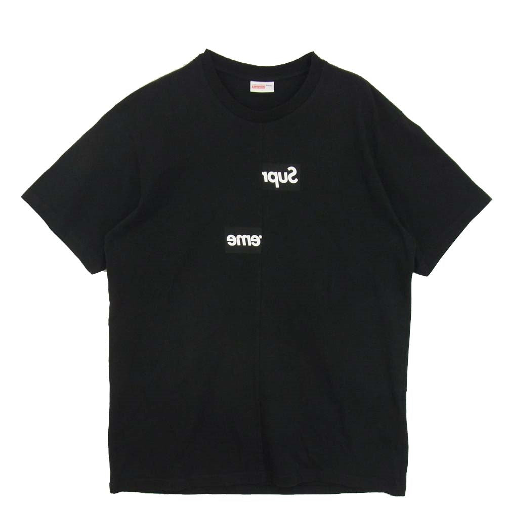 Supreme シュプリーム 18AW Comme des Garcons SHIRT Split Box Logo Tee コムデギャルソン シャツ スプリット ボックス ロゴ 半袖 Tシャツ ブラック系 L【中古】
