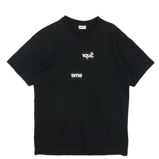 Supreme シュプリーム 18AW Comme des Garcons SHIRT Split Box Logo Tee コムデギャルソン シャツ スプリット ボックス ロゴ 半袖 Tシャツ ブラック系 L【中古】