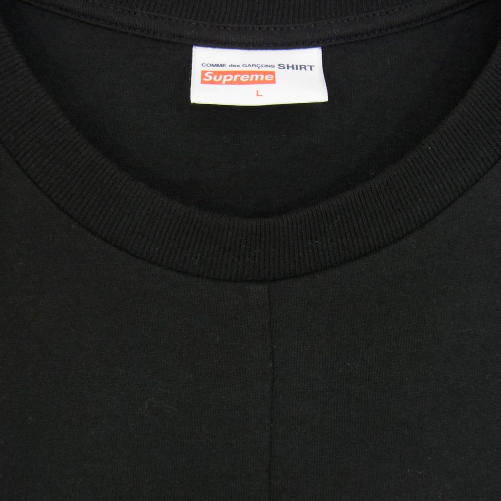 Supreme シュプリーム 18AW Comme des Garcons SHIRT Split Box Logo Tee コムデギャルソン シャツ スプリット ボックス ロゴ 半袖 Tシャツ ブラック系 L【中古】