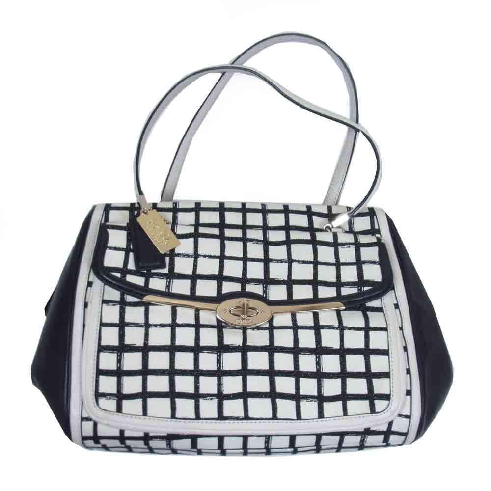 COACH コーチ 28082 MADISON GRAPHIC PRINT マディソン グラフィック プリント バッグ 白黒系【中古】