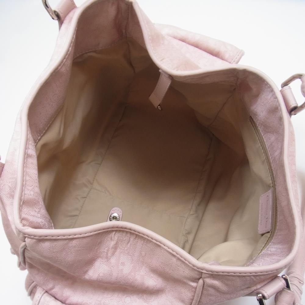 Christian Dior クリスチャンディオール トロッター柄 ラブリー ハンド バッグ ピンク系【中古】