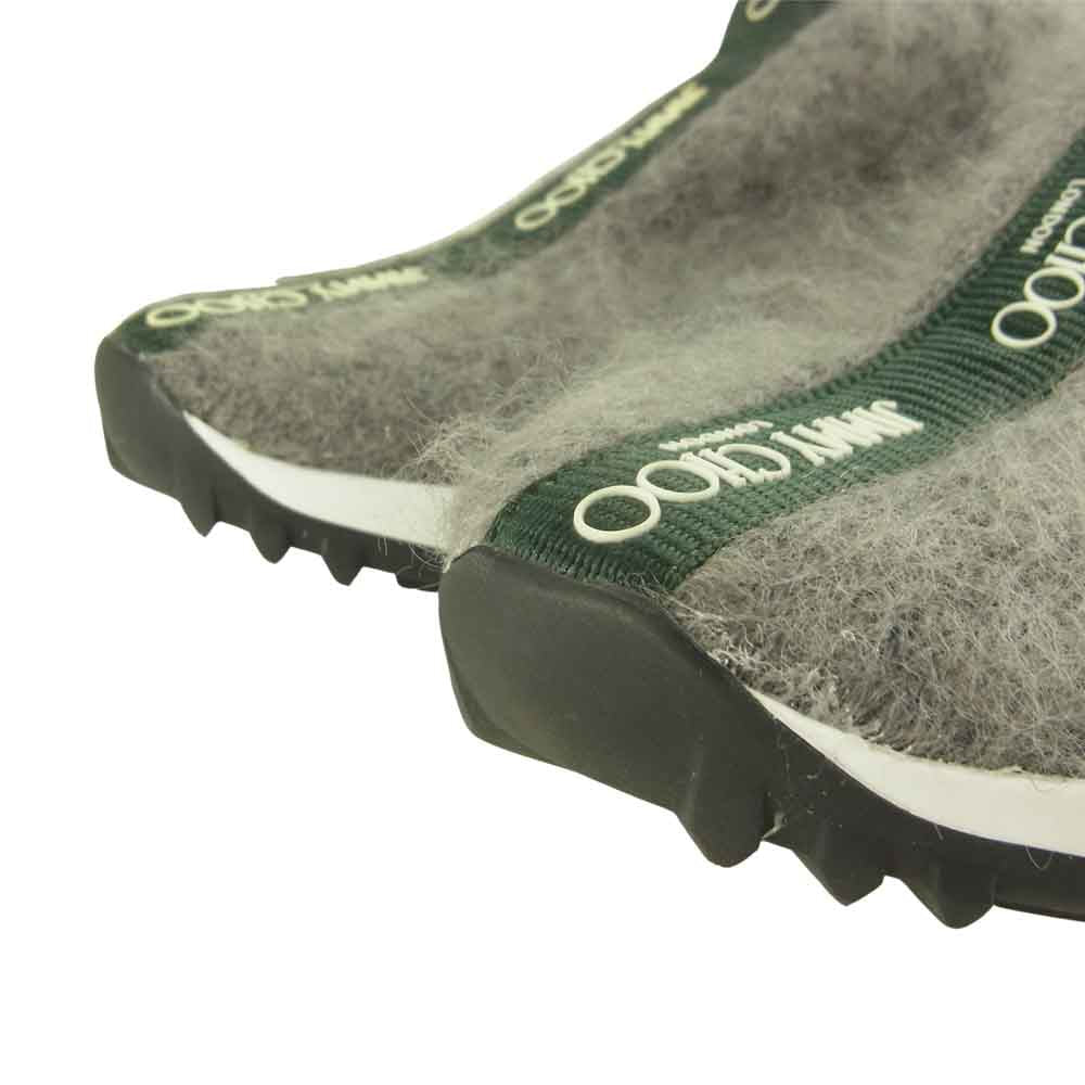 JIMMY CHOO ジミーチュウ ロゴテープ ニット スニーカー グレー系 37【中古】