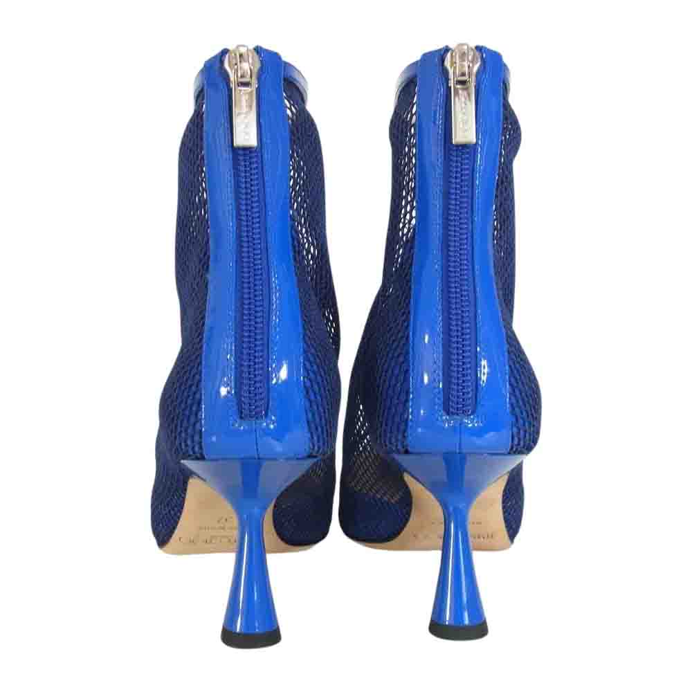 JIMMY CHOO ジミーチュウ KIX 65 TNX PATENT MESH ELECTRIC BLUE パテント メッシュ エレクトリック ブルー パンプス ブルー系 37【極上美品】【中古】