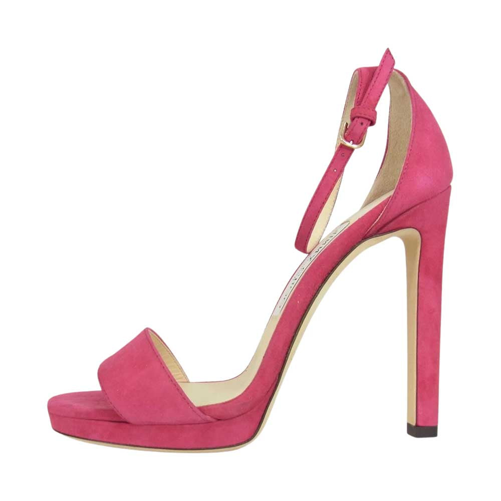 JIMMY CHOO ジミーチュウ MISTY 120 suede sandal スエード サンダル ピンク系 37【極上美品】【中古】
