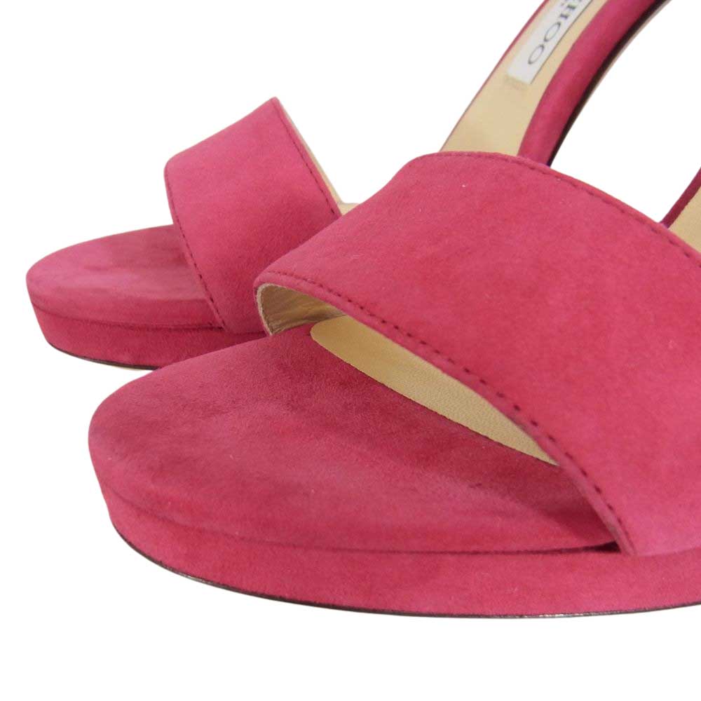 JIMMY CHOO ジミーチュウ MISTY 120 suede sandal スエード サンダル ピンク系 37【極上美品】【中古】