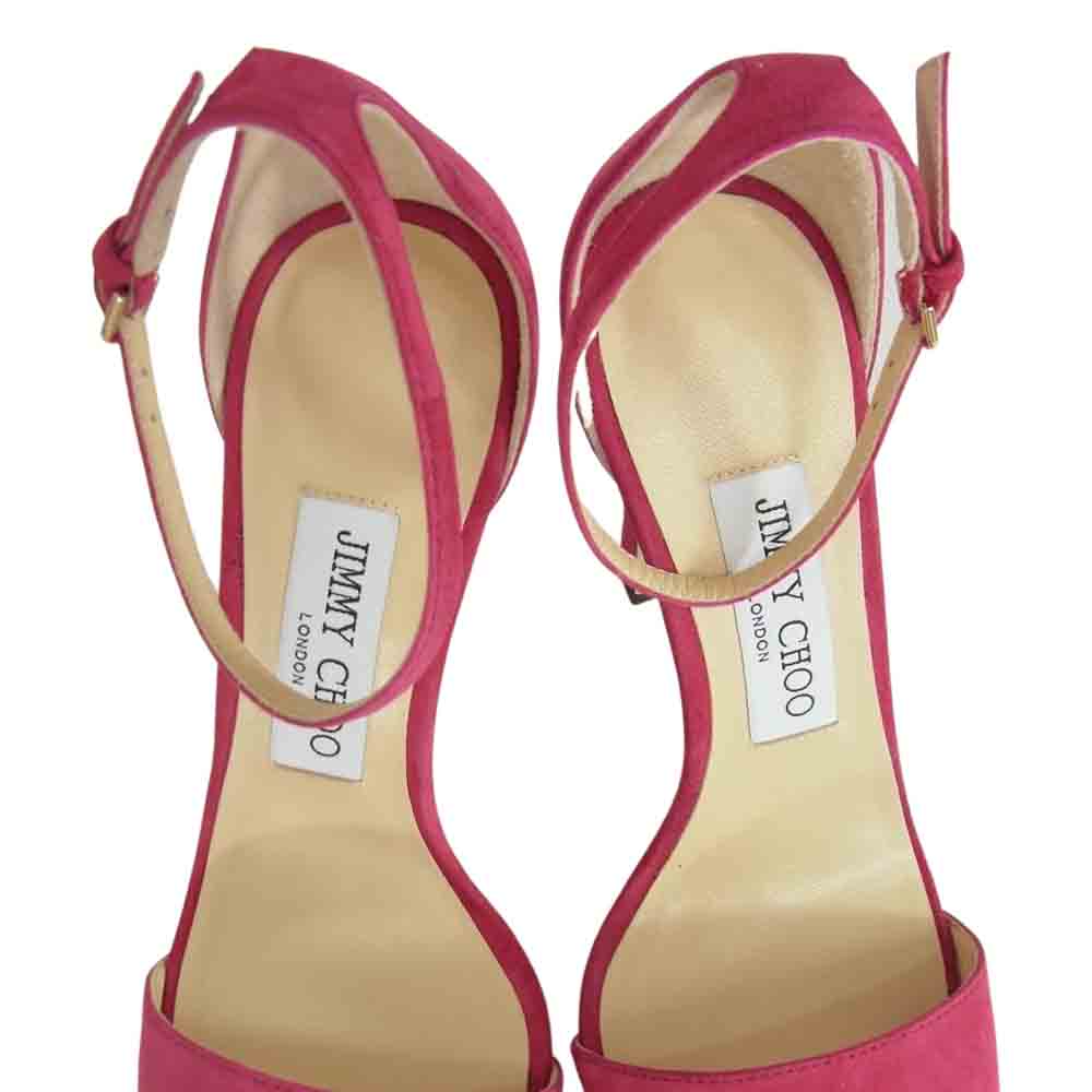 JIMMY CHOO ジミーチュウ MISTY 120 suede sandal スエード サンダル ピンク系 37【極上美品】【中古】