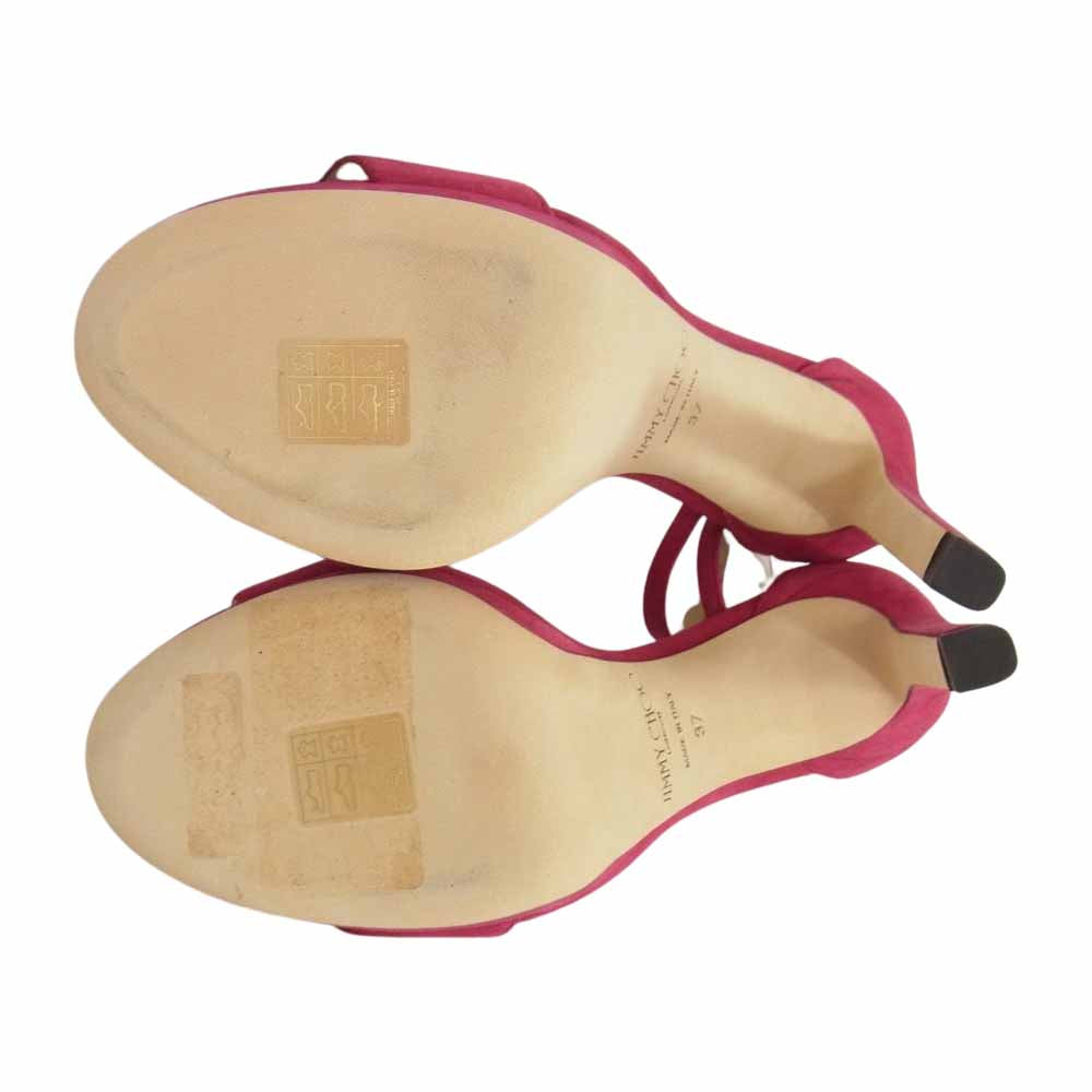 JIMMY CHOO ジミーチュウ MISTY 120 suede sandal スエード サンダル ピンク系 37【極上美品】【中古】