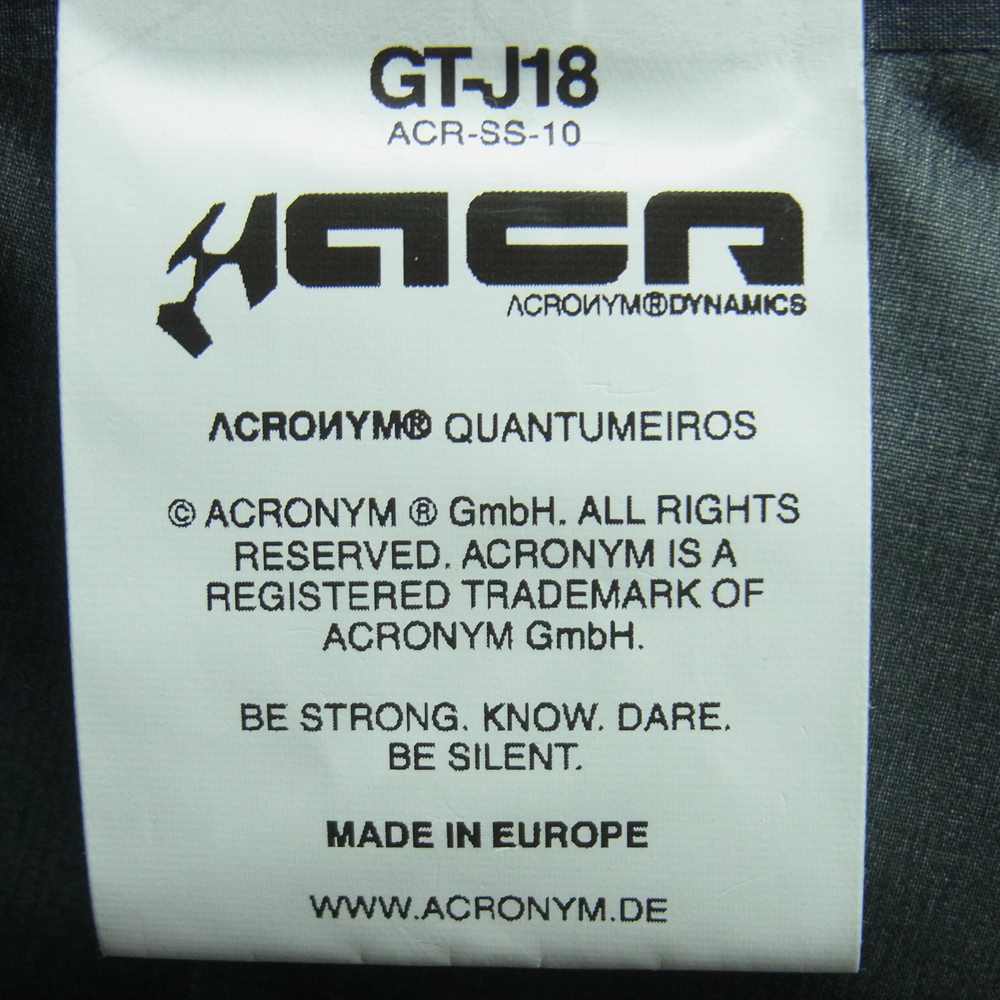 アクロニウム GT-J18 国内正規品 GORE-TEX PRO SHELL ゴアテックス 3レイヤー ハイテク レイン チェスターコート ナイロン ジャケット ブラック系 L【中古】