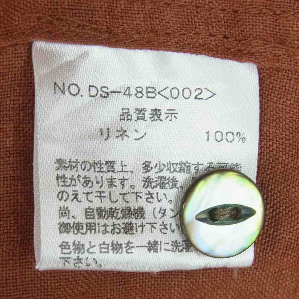 DJANGOATOUR ジャンゴアトゥール DS-48B リネン 長袖 シャツ 日本製 オレンジブラウン系 L【中古】