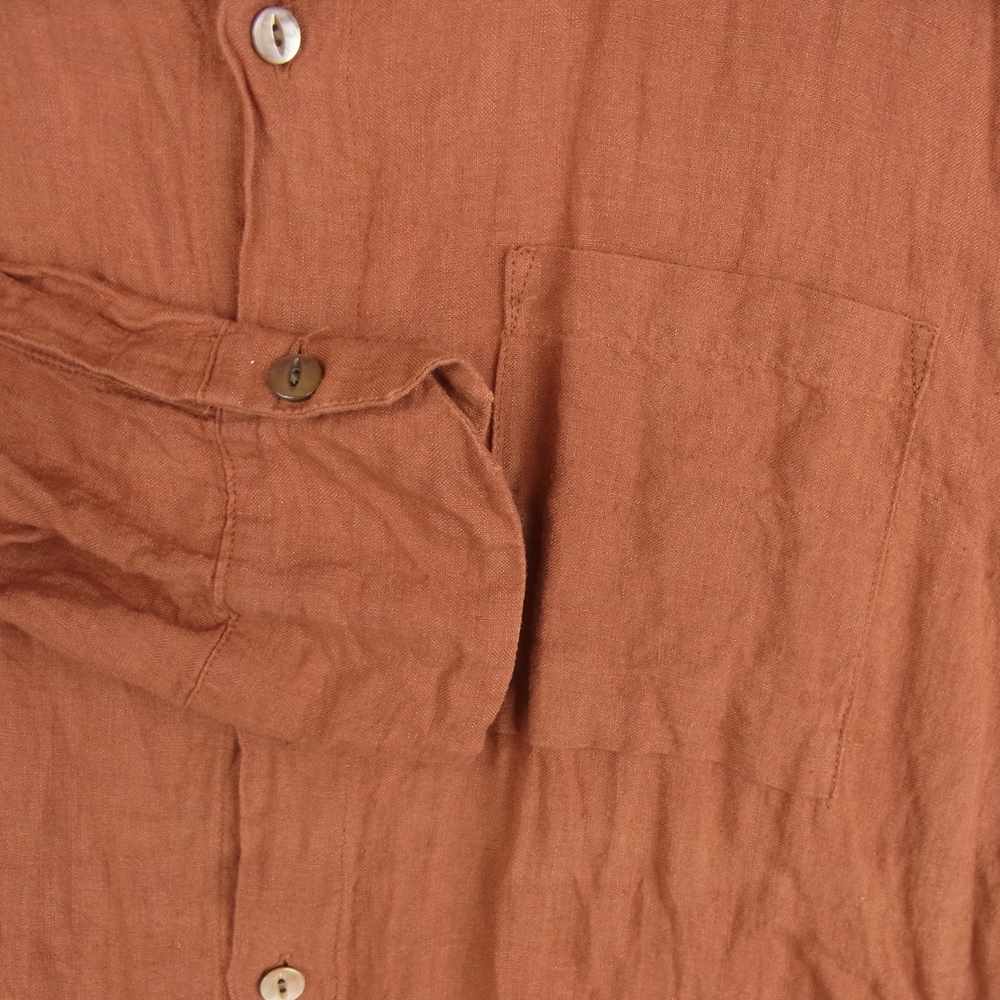 DJANGOATOUR ジャンゴアトゥール DS-48B リネン 長袖 シャツ 日本製 オレンジブラウン系 L【中古】