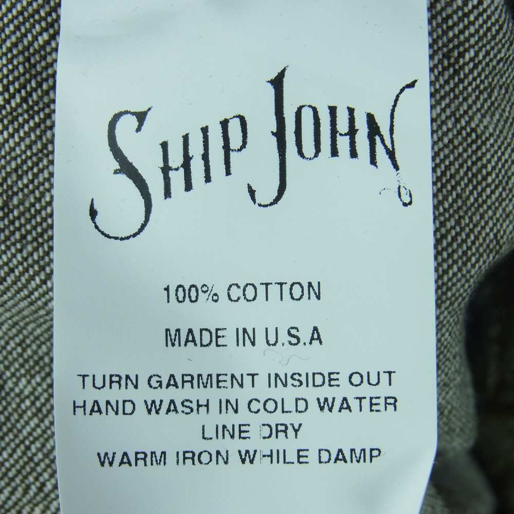 シップジョン Townes Western Shirt Denim グリーン デニム ウエスタン 長袖 シャツ グレイッシュカーキ系 L【中古】