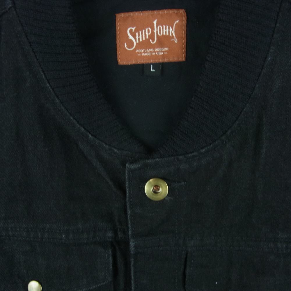 シップジョン Wray Vest デニム ベスト コットン ウール アメリカ製 ブラック系 L【中古】