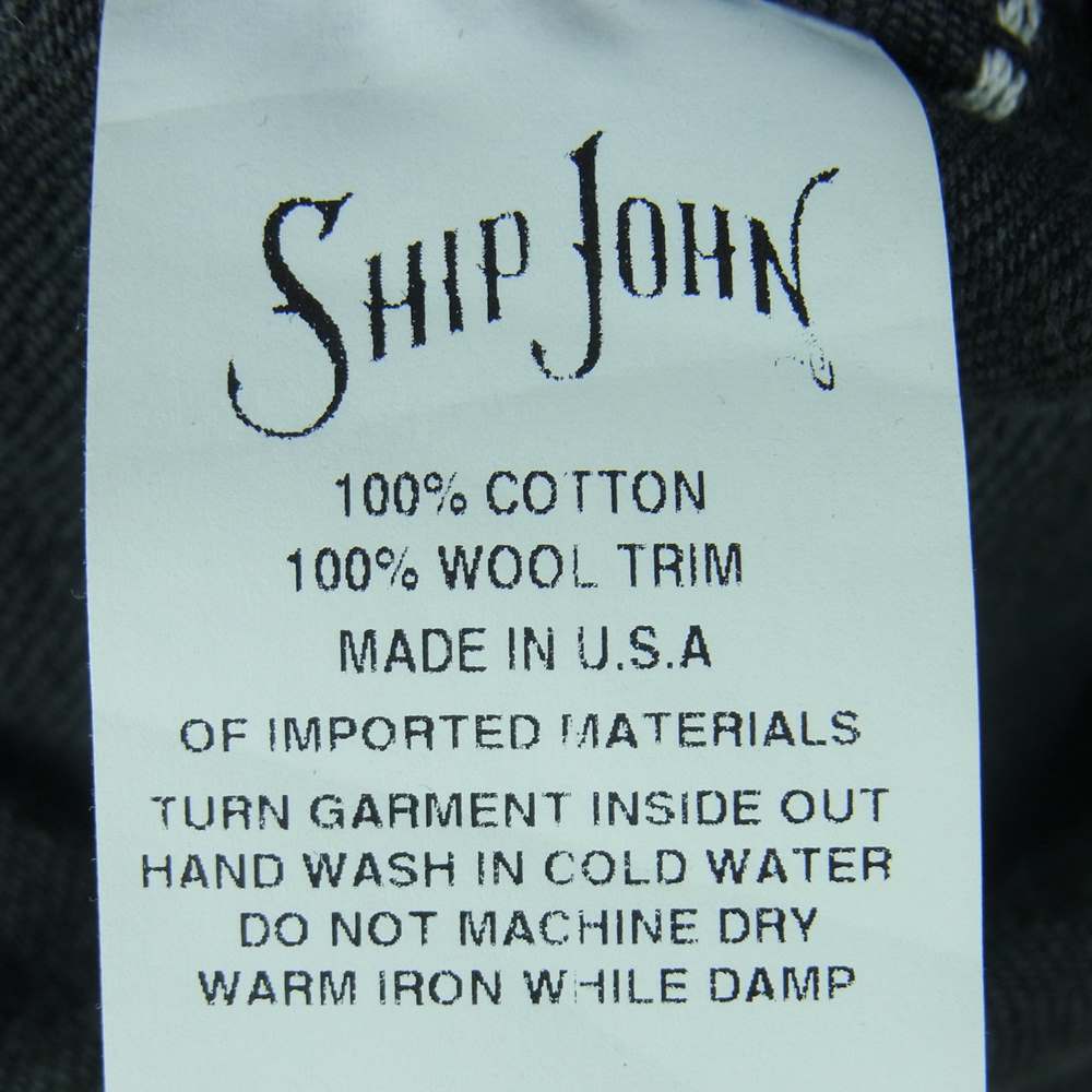シップジョン Wray Vest デニム ベスト コットン ウール アメリカ製 ブラック系 L【中古】