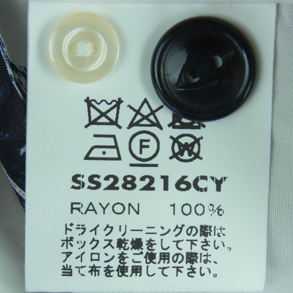 WESCO ウエスコ SS28216CY 100周年記念 × Sun Surf サンサーフ ブーツ 総柄 長袖 レーヨン オープンカラー シャツ ホワイト系 L 16-16.5【中古】
