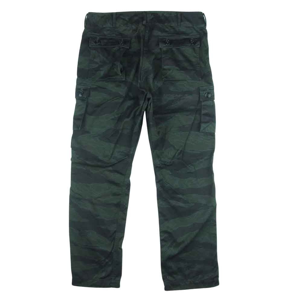 The REAL McCOY'S ザリアルマッコイズ TIGER CAMOFLAGUE TROUSERS JOHN WAYNE ジョンウェイン タイガーカモ カーゴ ミリタリー パンツ ダークグリーン系 30-32【中古】