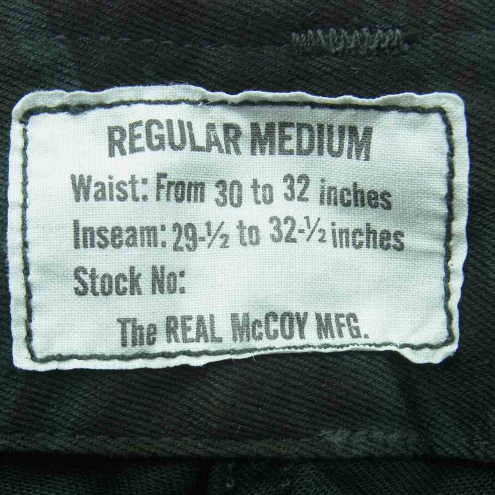 The REAL McCOY'S ザリアルマッコイズ TIGER CAMOFLAGUE TROUSERS JOHN WAYNE ジョンウェイン タイガーカモ カーゴ ミリタリー パンツ ダークグリーン系 30-32【中古】