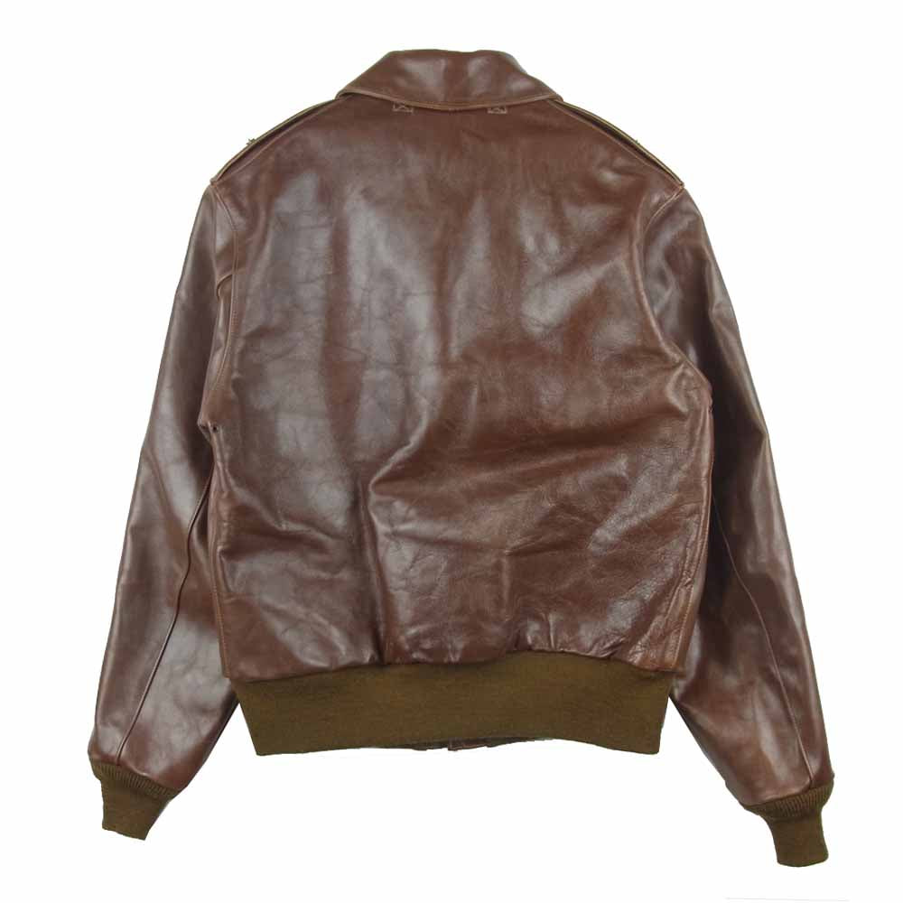 Buzz Rickson's バズリクソンズ BR80326 ROUGH WEAR 実名復刻 A-2 20th ANNIVERSARY 20周年記念 ダグラス・マッカーサー レザー フライト ミリタリー ジャケット ブラウン系 40【中古】