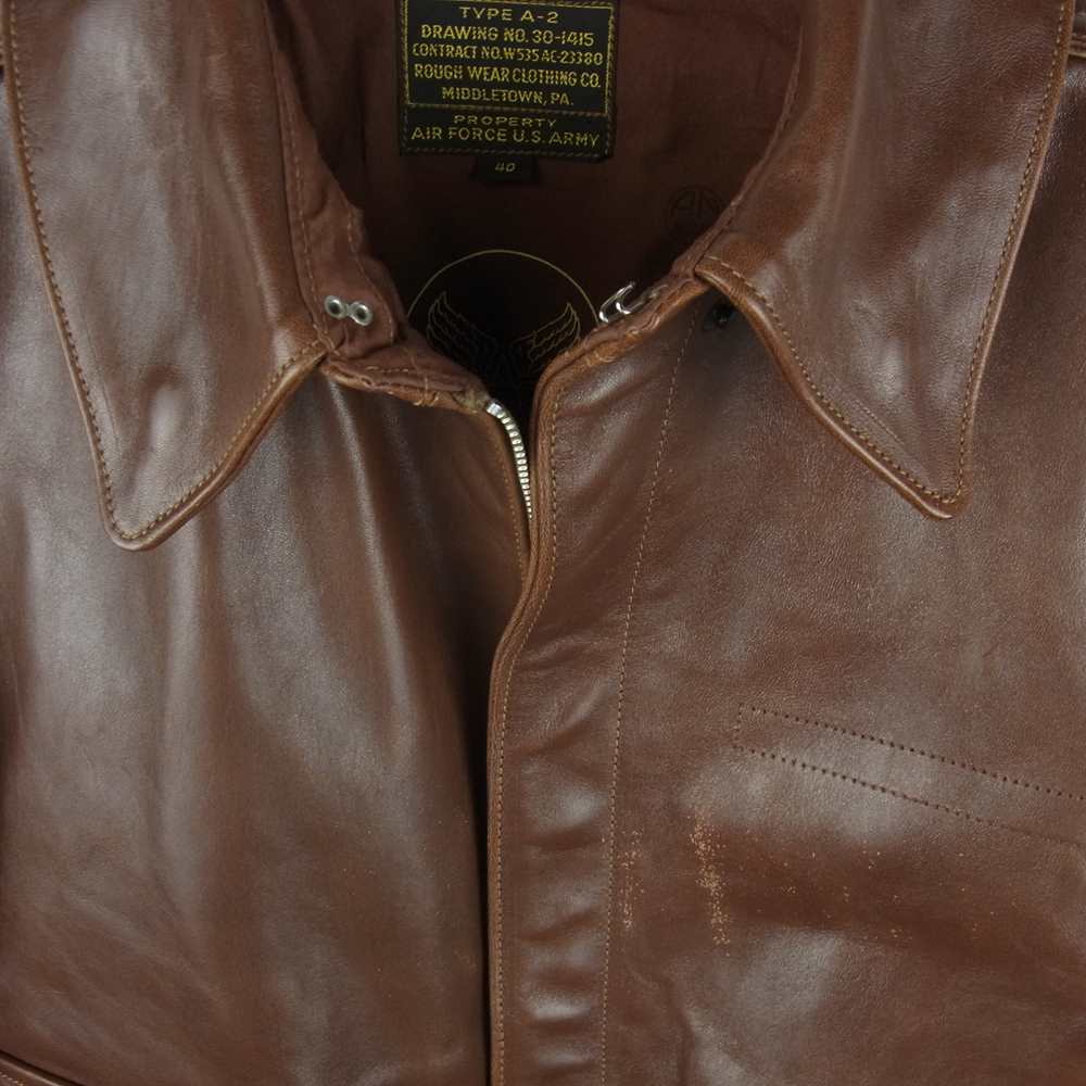 Buzz Rickson's バズリクソンズ BR80326 ROUGH WEAR 実名復刻 A-2 20th ANNIVERSARY 20周年記念 ダグラス・マッカーサー レザー フライト ミリタリー ジャケット ブラウン系 40【中古】