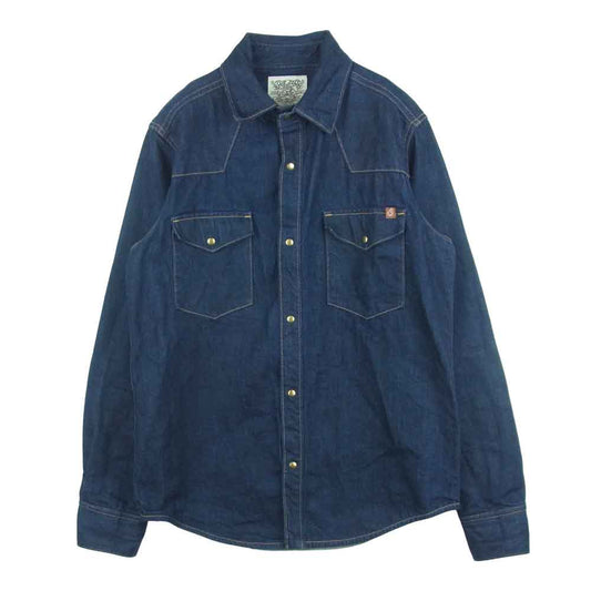 SHIP JOHN Townes Denim Western Shirt デニム ウエスタン 長袖 シャツ インディゴブルー系 M【中古】