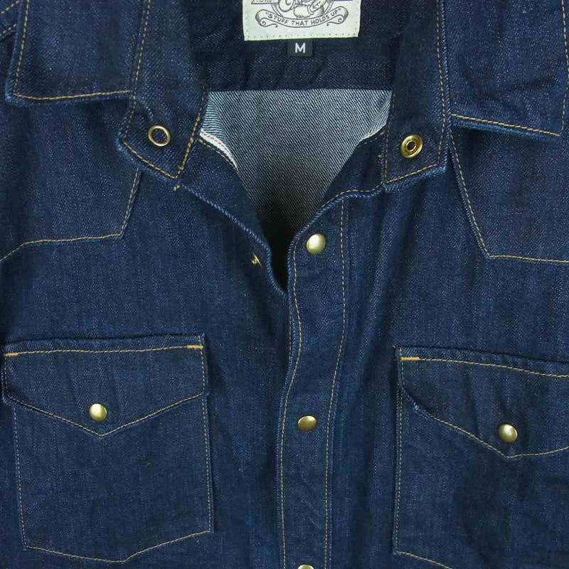 SHIP JOHN Townes Denim Western Shirt デニム ウエスタン 長袖 シャツ インディゴブルー系 M【中古】