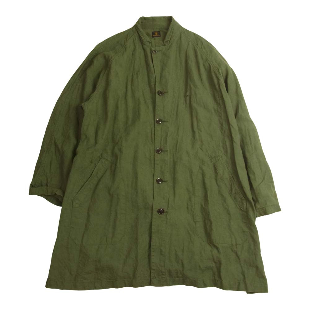 DJANGOATOUR ジャンゴアトゥール リネン ロング ラグラン ポケット 長袖 シャツ ジャケット カーキ カーキ系 L【中古】