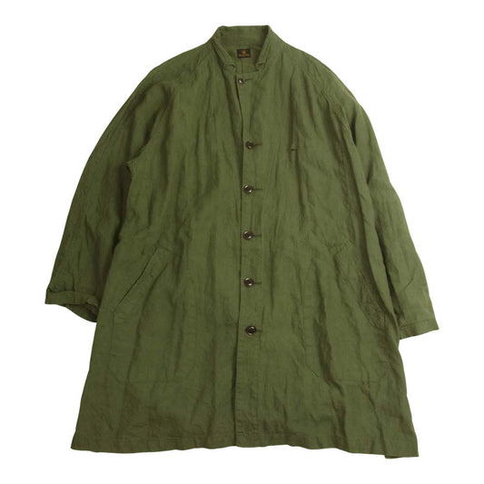 DJANGOATOUR ジャンゴアトゥール リネン ロング ラグラン ポケット 長袖 シャツ ジャケット カーキ カーキ系 L【中古】