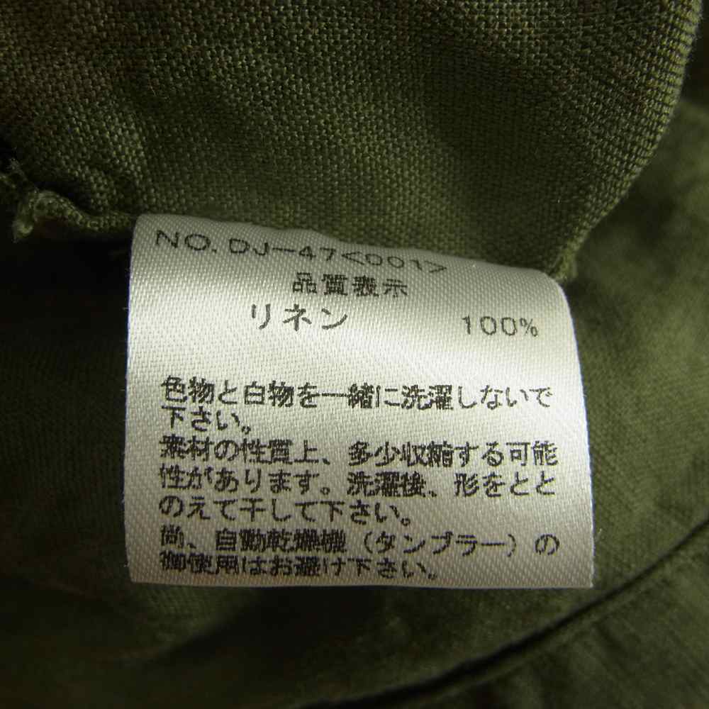 DJANGOATOUR ジャンゴアトゥール リネン ロング ラグラン ポケット 長袖 シャツ ジャケット カーキ カーキ系 L【中古】