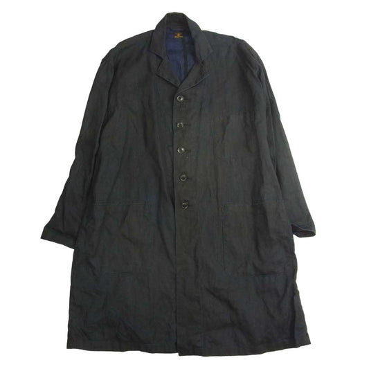 DJANGOATOUR ジャンゴアトゥール インディゴ リネン ロング ガウン シャツ コート ネイビー系 L【中古】