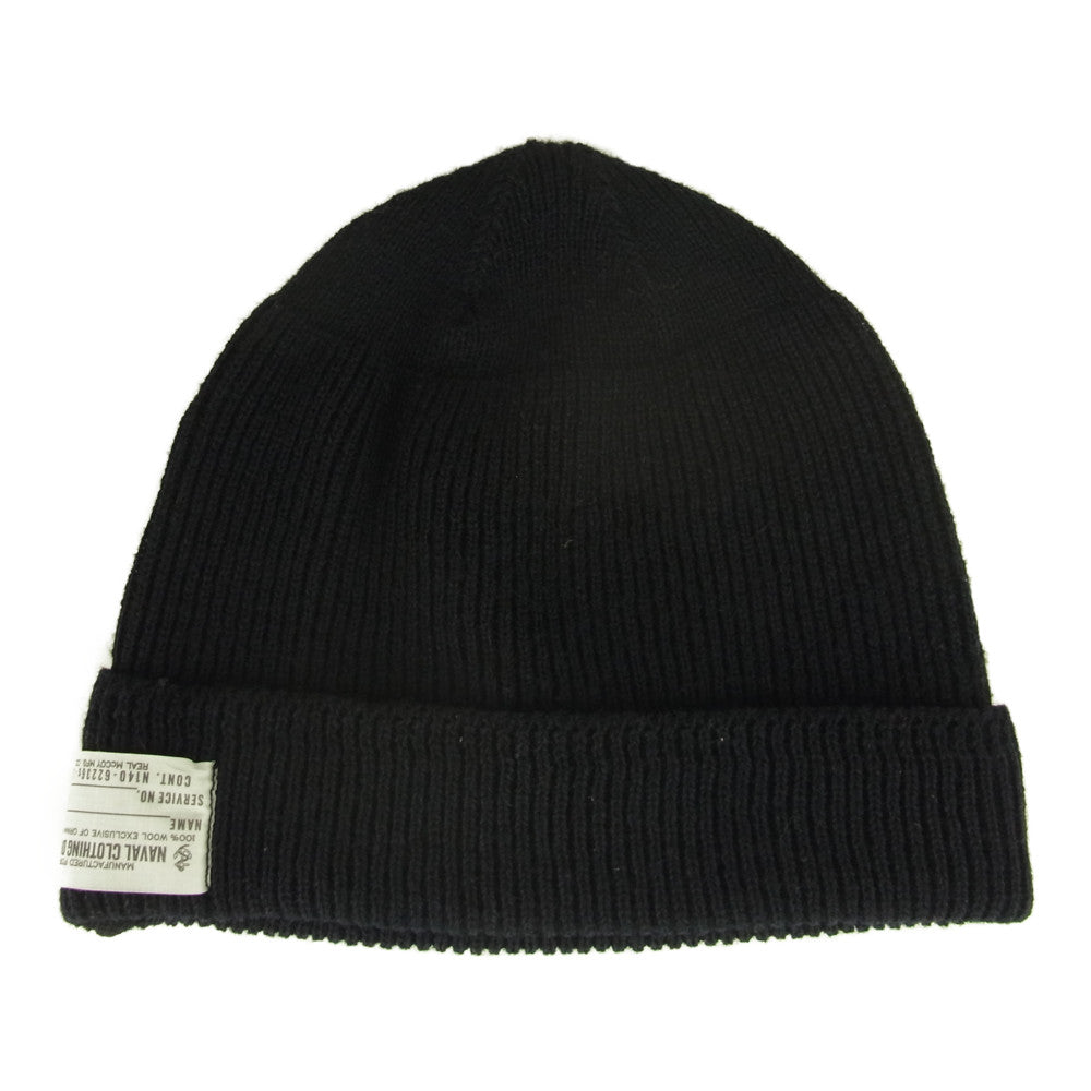 The REAL McCOY'S ザリアルマッコイズ U.S. NAVY WATCH CAP ウール ニット ワッチ キャップ ビーニー ブラック系【中古】