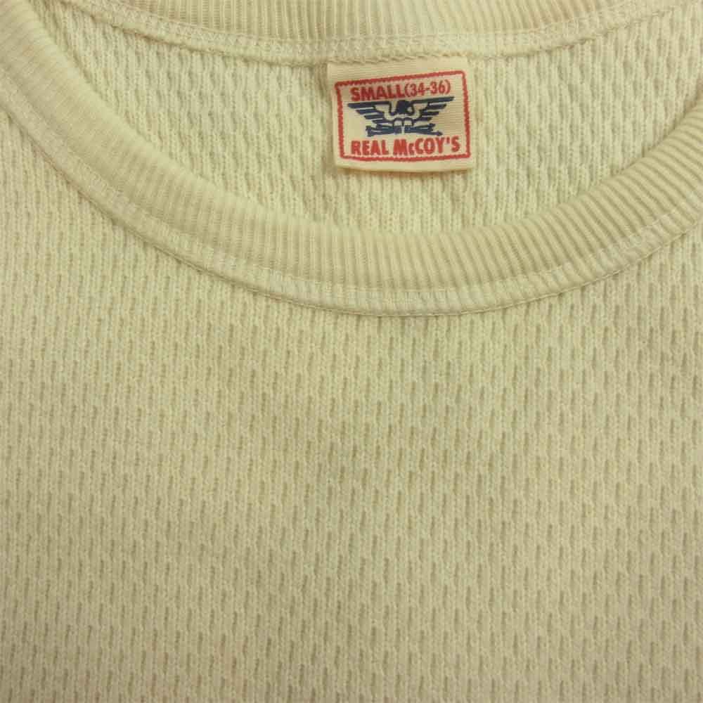 The REAL McCOY'S ザリアルマッコイズ MC12110 MILITARY THERMAL SHIRT ミリタリー サーマル シャツ カットソー ホワイト系 S【中古】