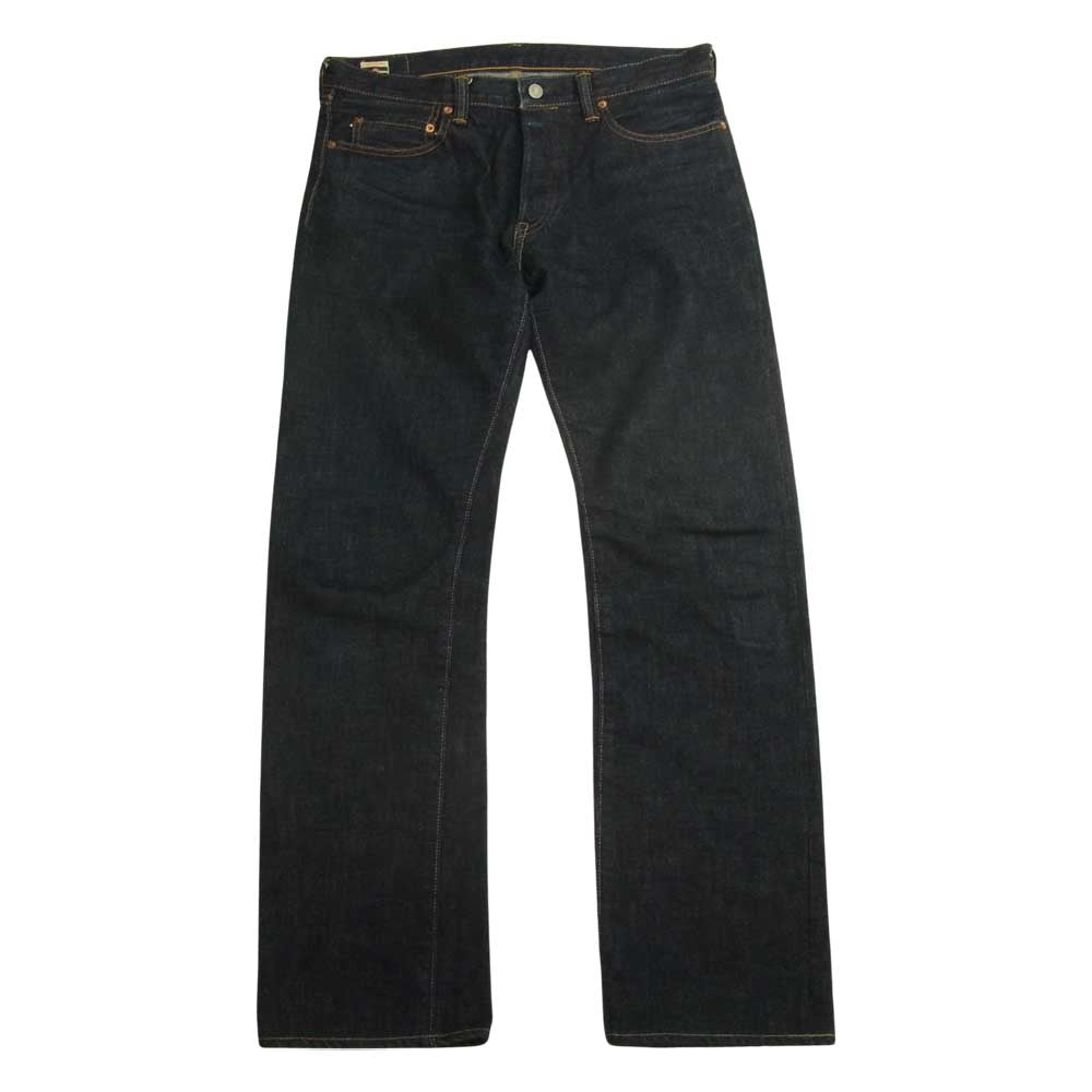 MOMOTARO JEANS 桃太郎ジーンズ 701 VINTAGE LABLE JEANS ヴィンテージレーベル タイト ストレート ボタンフライ ジーンズ インディゴブルー系 34【中古】