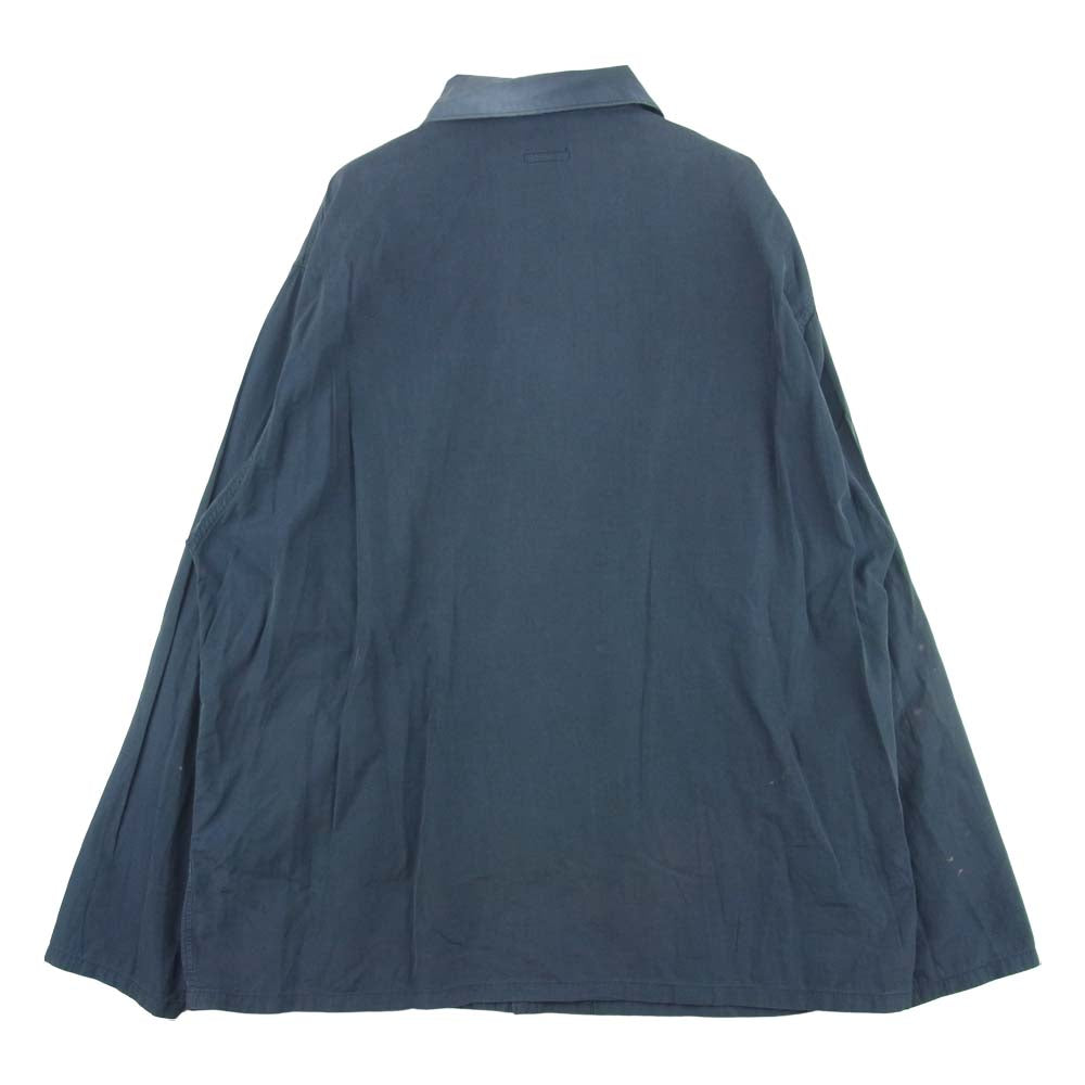 COMOLI コモリ 101-01003 長袖 サファリ シャツ コットン 日本製 ネイビー系【中古】