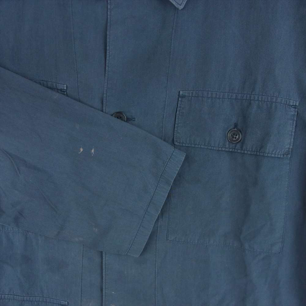 COMOLI コモリ 101-01003 長袖 サファリ シャツ コットン 日本製 ネイビー系【中古】