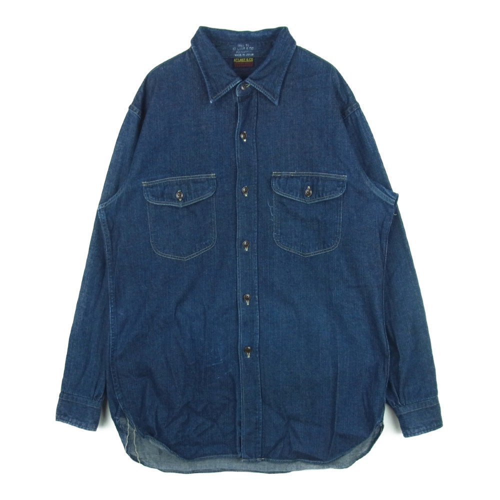 AT LAST アットラスト デニム 長袖 シャツ コットン 日本製 インディゴブルー系 10【中古】