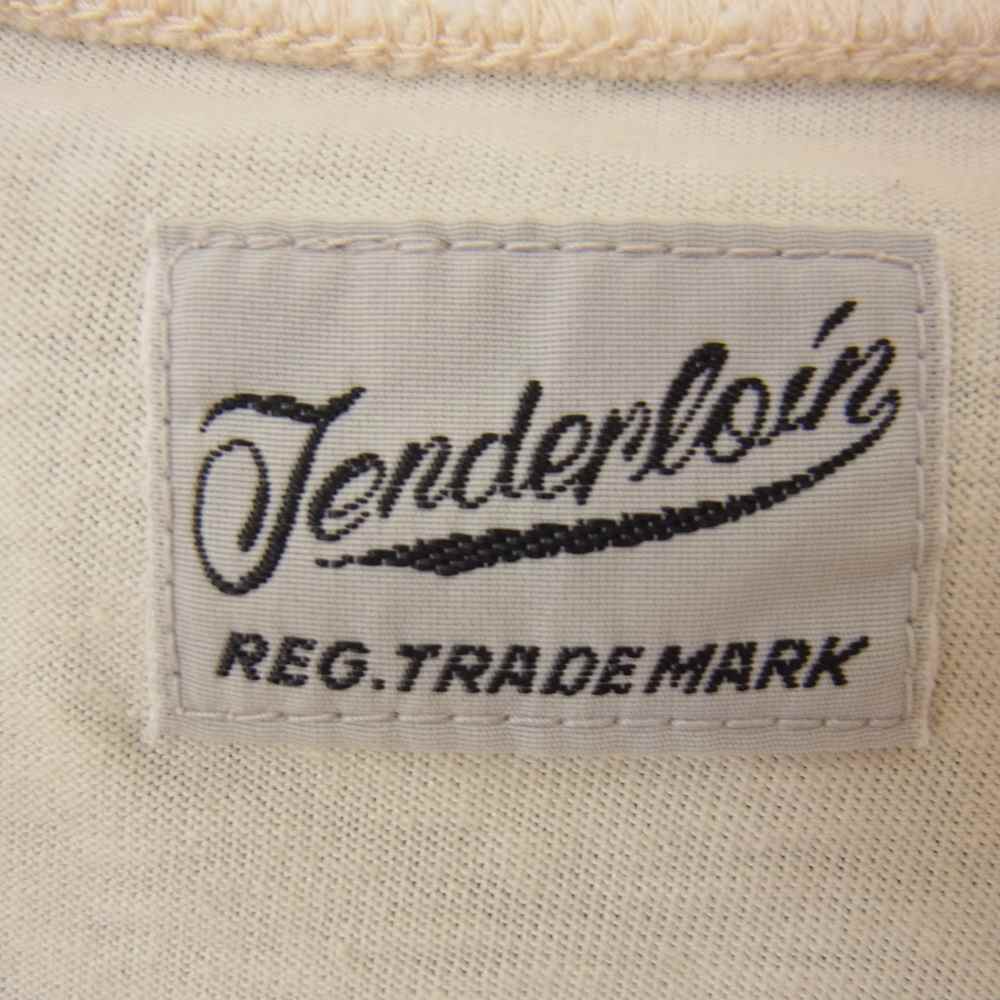 TENDERLOIN テンダーロイン T-RAYON NFL 3/4 BS ボルネオ スカル プリント レーヨン 3/4袖 Tシャツ オフホワイト系 S【中古】