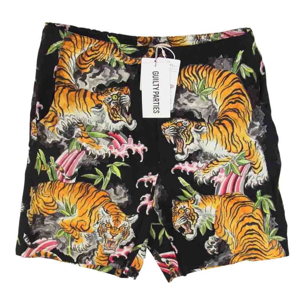WACKO MARIA ワコマリア TIMLEHI-WM-HI07 TIM LEHI HAWAIIAN SHORTS ティムリーハイ ハワイアン ショーツ ハーフ パンツ ブラック系 S【美品】【中古】