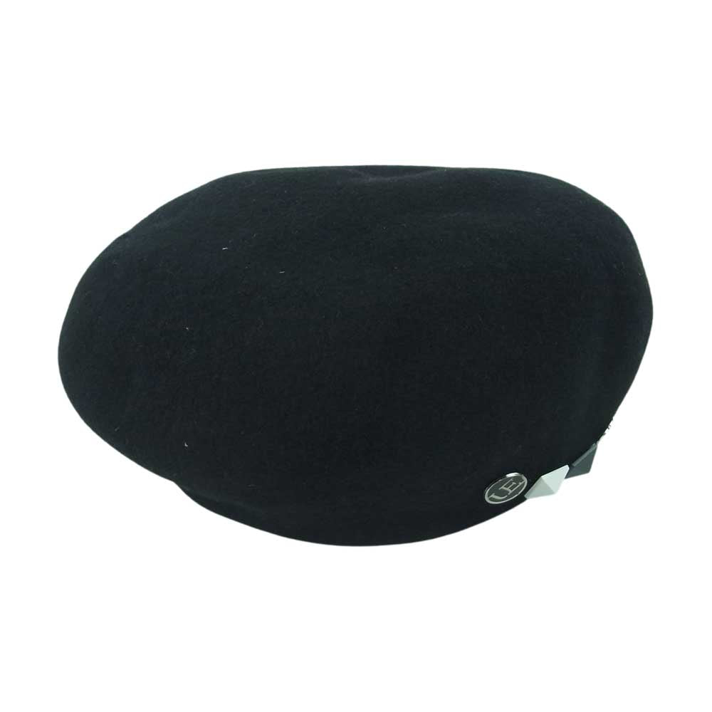uniform experiment ユニフォームエクスペリメント UE-178091 BIG BERET スタッズ ピンズ付き ビッグ ベレー帽 帽子 ブラック系 3【中古】