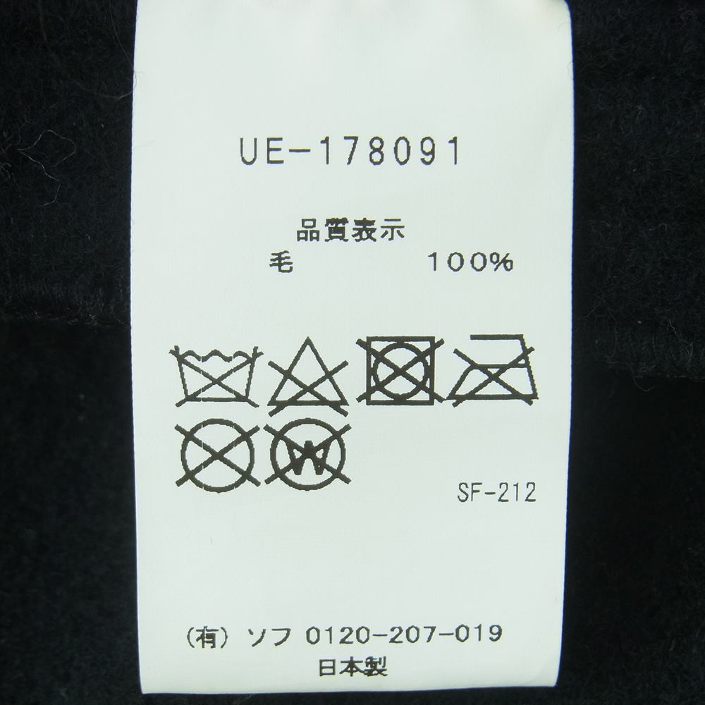 uniform experiment ユニフォームエクスペリメント UE-178091 BIG BERET スタッズ ピンズ付き ビッグ ベレー帽 帽子 ブラック系 3【中古】