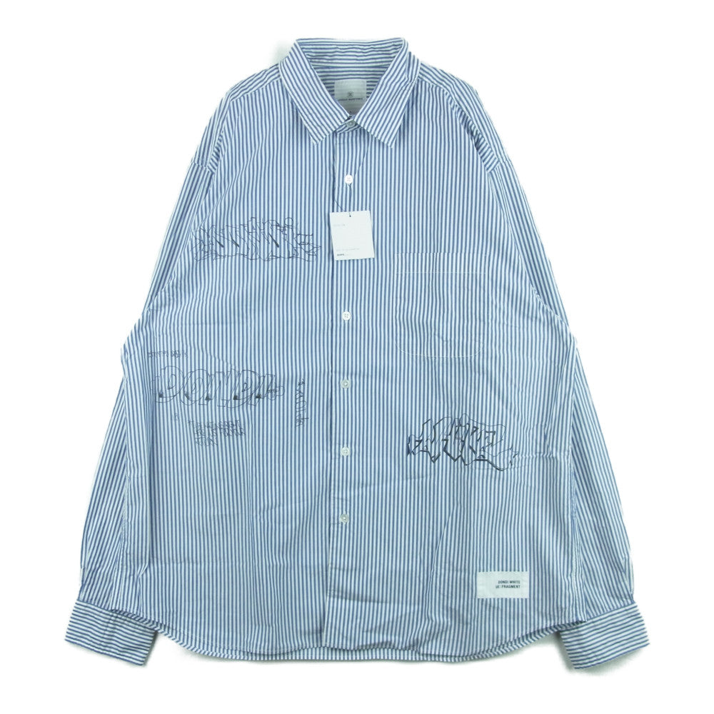 uniform experiment ユニフォームエクスペリメント UE-220001 SOPH. ソフネット FRAGMENT フラグメント DONDIWHITE ドンディホワイト GRAFFITI BIG REGULAR COLLAR SHIRT グラフィック ビッグ 長袖 シャツ ブルー系 ホワイト系 4【中古】