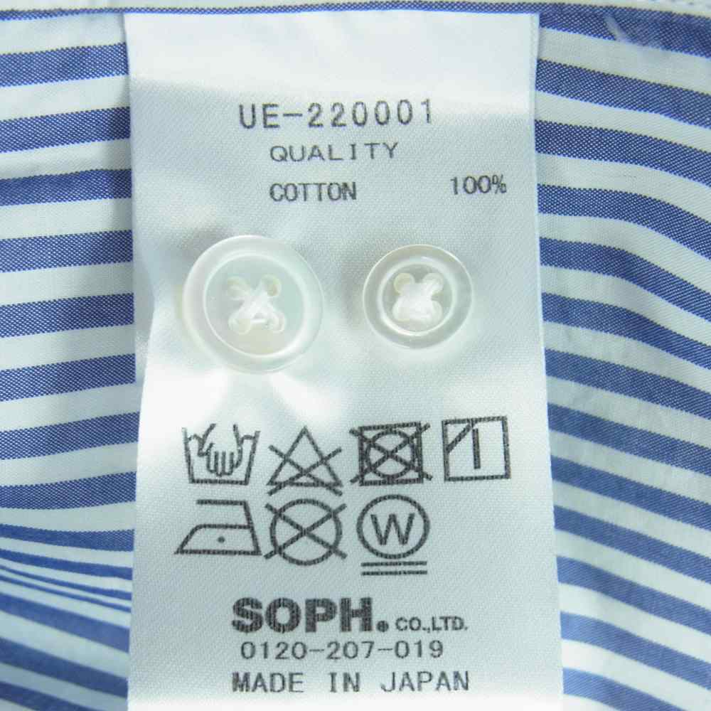 uniform experiment ユニフォームエクスペリメント UE-220001 SOPH. ソフネット FRAGMENT フラグメント DONDIWHITE ドンディホワイト GRAFFITI BIG REGULAR COLLAR SHIRT グラフィック ビッグ 長袖 シャツ ブルー系 ホワイト系 4【中古】