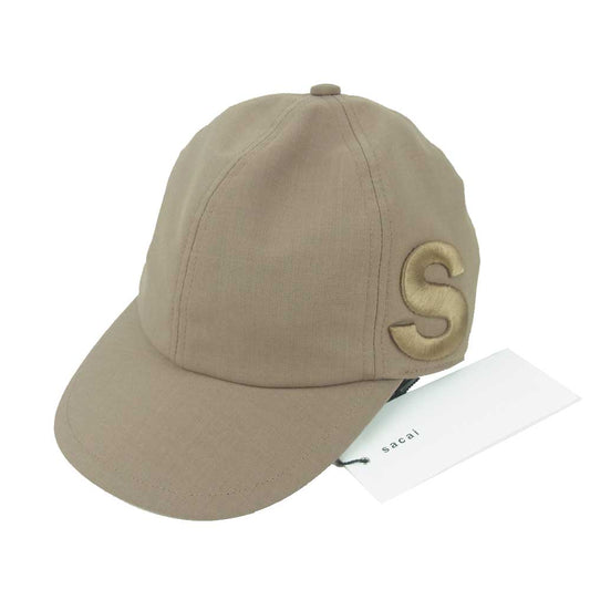 Sacai サカイ 22SS 22-0341S S Cap Suiting ロゴ 刺繍 6パネル キャップ グレイッシュベージュ系【極上美品】【中古】
