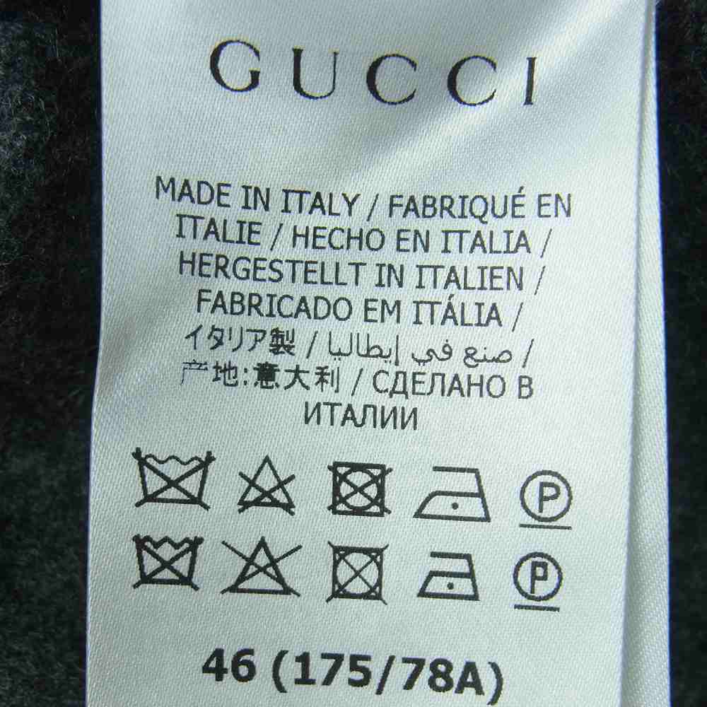 GUCCI グッチ 633219 国内正規品 ケリングタグ ウール プリーツ スカート グレー系 46【中古】