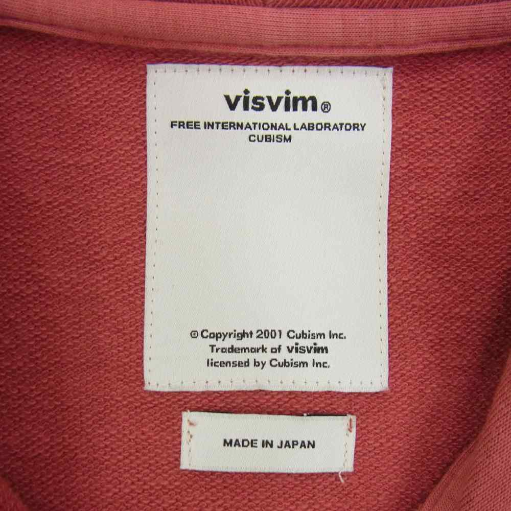 VISVIM ビズビム VS0001898 JV HOODIE KUBA インディゴ 切替 スウェット ジップ アップ パーカー レッド系 2【中古】