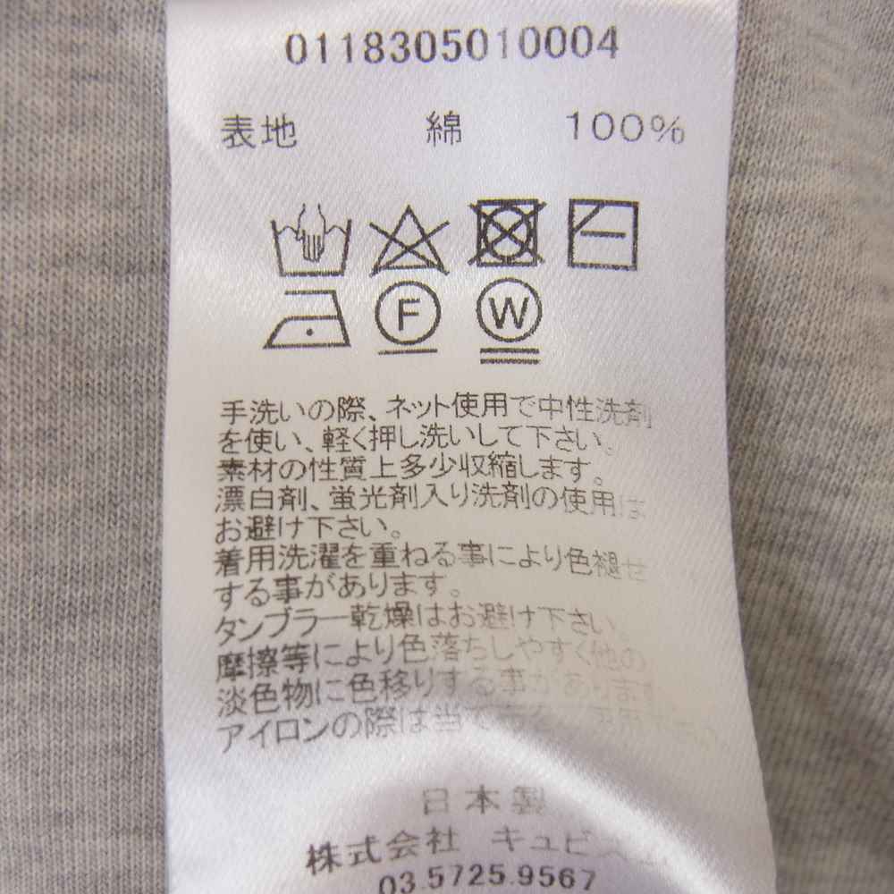 VISVIM ビズビム 0118305010004 JUMBO TEE S/S ジャンボ 刺繍 半袖 Tシャツ グレー系 3【美品】【中古】