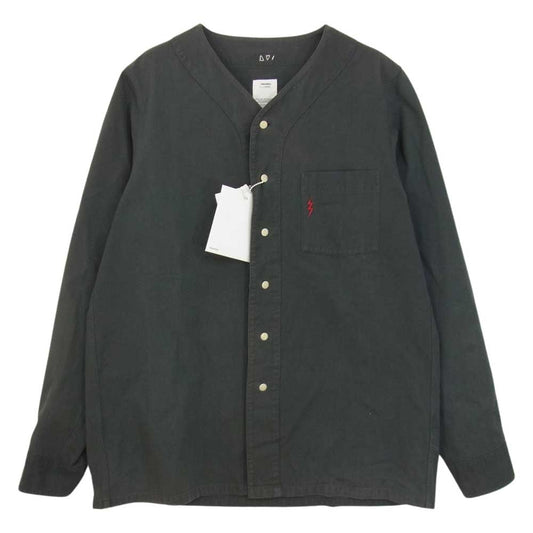 VISVIM ビズビム 18AW 0118205011004 Free Edge Shirt Baseball Collar フリー エッジ ベースボール カラー 長袖 シャツ グレー系 2【美品】【中古】