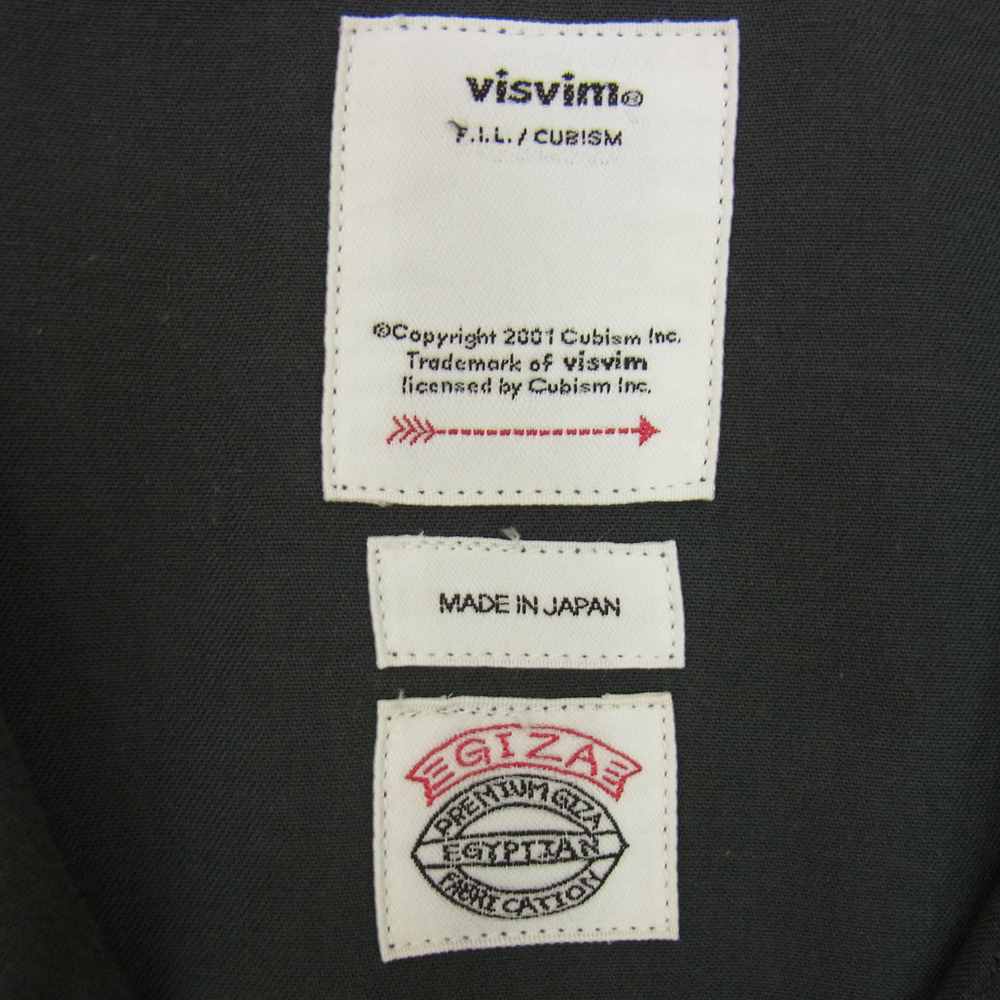 VISVIM ビズビム 18AW 0118205011004 Free Edge Shirt Baseball Collar フリー エッジ ベースボール カラー 長袖 シャツ グレー系 2【美品】【中古】