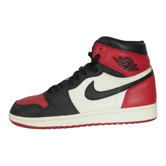 NIKE ナイキ 555088-610 18年製 AIR JORDAN 1 RETRO HIGH OG BRED US9 エアジョーダン1 レトロ ハイ スニーカー レッド レッド系 27cm【中古】