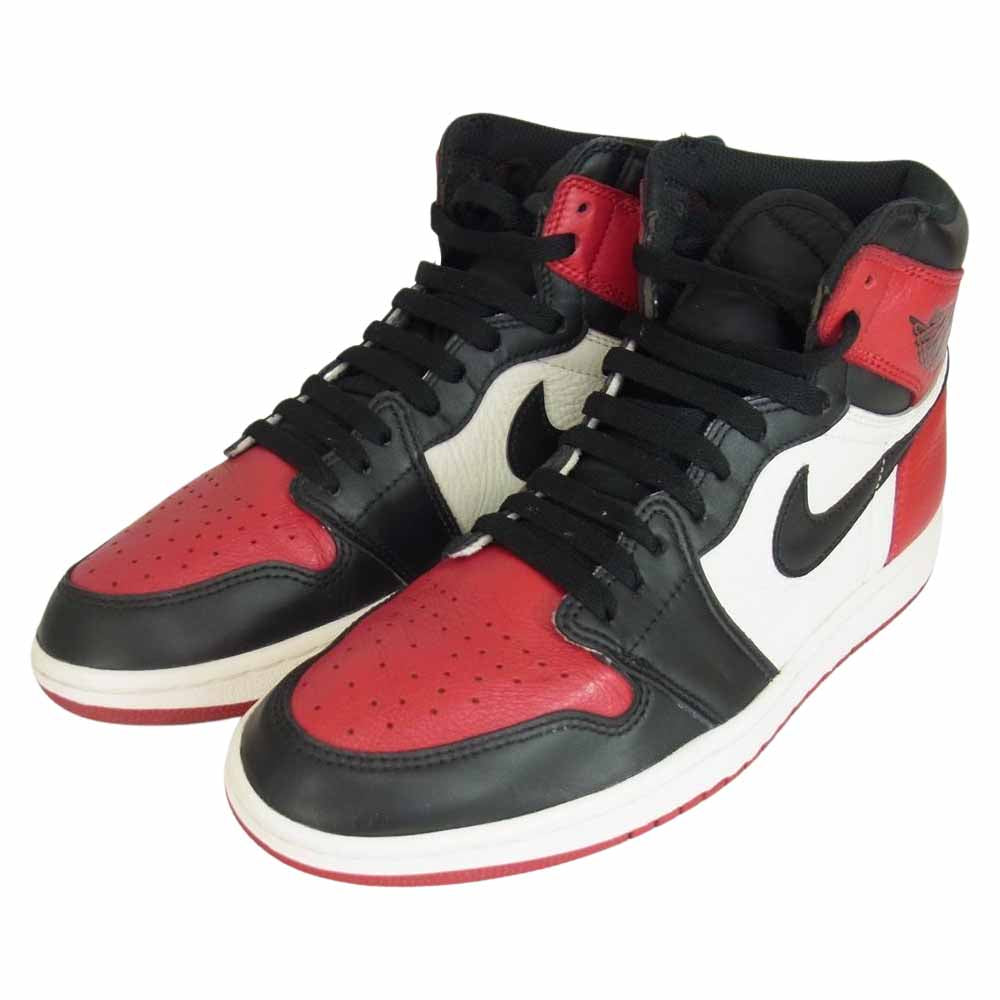 NIKE ナイキ 555088-610 18年製 AIR JORDAN 1 RETRO HIGH OG BRED US9 エアジョーダン1 レトロ ハイ スニーカー レッド レッド系 27cm【中古】