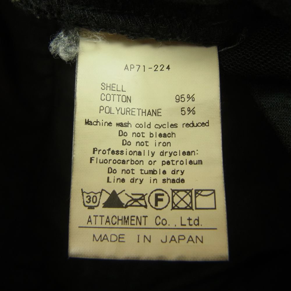 ATTACHMENT アタッチメント AP71-224 ハイパワーストレッチ ツイル アンクル パンツ ダークネイビー系 1【中古】