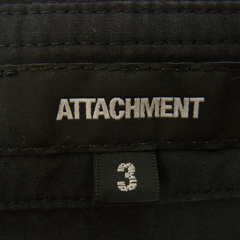 ATTACHMENT アタッチメント AS51-273 40/ ダンプ モンクシャツ 作務衣 シャツ ブラック系 3